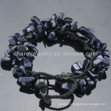 2013 Fashion Style Natural Blue Sandstone Stretch Bracelets SB-0256